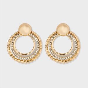 NWT - Sugarfix Crystal Hoop Earrings. Statement Earrings